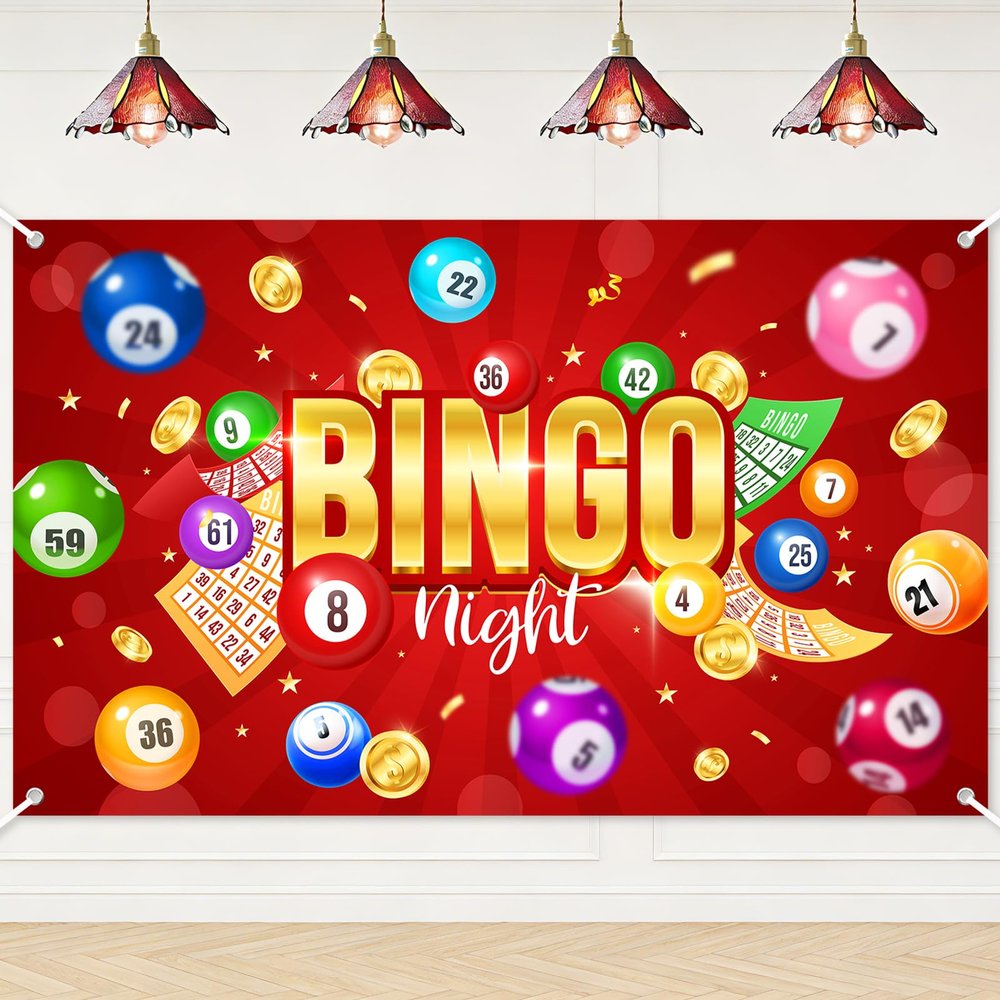 Avezano Bingo Backdrop Bingo Party Decorations Game Night Decorations