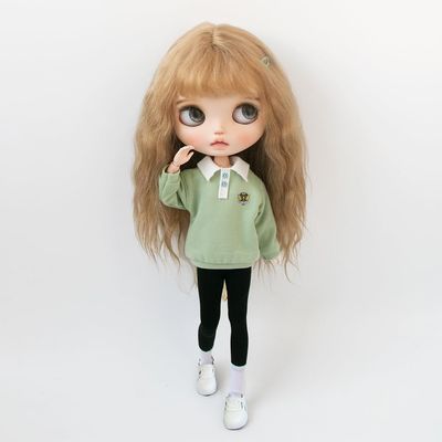 XiDonDon Doll Clothing Fashion Sweatshirt for Blyth,Ob24,Licca,Azone BJD Doll Clothes Toys Accessories Gifts (Only Clothes,Top Only) (Light Green)