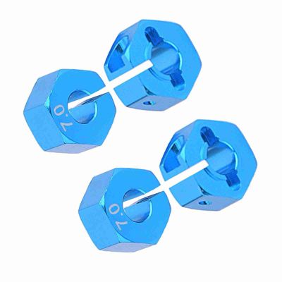 4Pcs 12mm 7.0 Wheel Hex Drive Adapter Hub Set for 1/10 RC Car, Aluminum Alloy Hex Adaptor with Pins & Screws