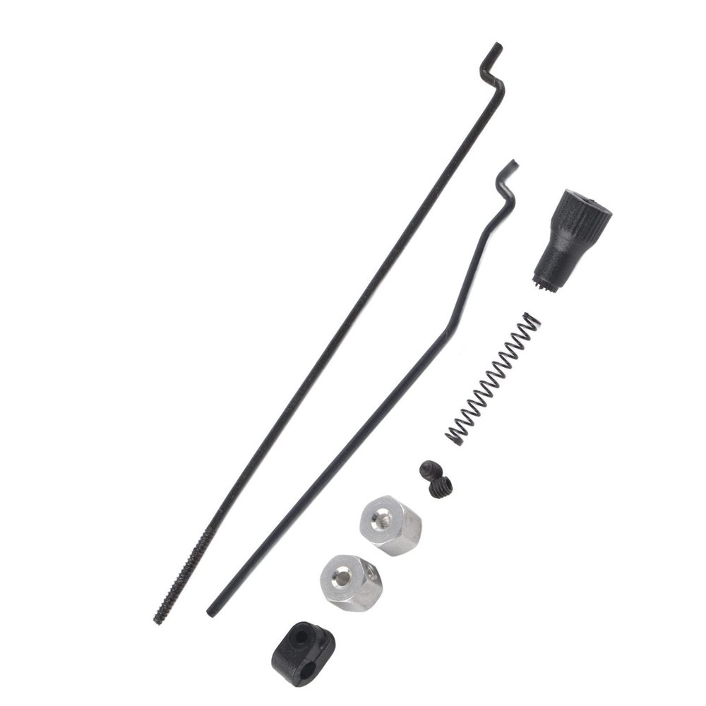 plplaaoo 02056 RC Metal Throttle Pull Rod Brake Lever Assembly High Performance Durable Iron Throttle Brake Set for HSP 94108 94102 94188 1/10 RC Model Car Black 6g 5 Accessories