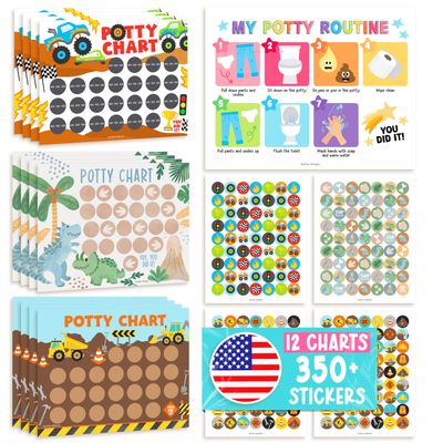 10 Potty Training Chart for Toddler Boys Sticker Reward Chart for Kids