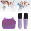 ZAICOLER Mini Karaoke Machine for Kids, 5 Sound Modes & Double Noise Reduction Technology Mini Karaoke Machine with Dual Microphone and Phone Stand Voice Changer for Kids Home (Purple) view 3