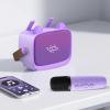ZAICOLER Mini Karaoke Machine for Kids, 5 Sound Modes & Double Noise Reduction Technology Mini Karaoke Machine with Dual Microphone and Phone Stand Voice Changer for Kids Home (Purple) view 4