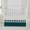 Scalloped Crib Skirt 28"x 52" with 14" Inch Drop Lenght with 4 Split Corners 100% Egyptian Cotton 1000 Thread Count for Baby Boys Girls Toddler Bed Skirt - Teal Solid view 2