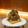 Transparent Acrylic Display Case with Wooden Base, Small Square Acrylic Display Box, UV Protected Alternative Glass Case for Action Figure(Wood,45x45x55cm/18x18x22in) view 1