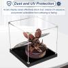 Transparent Acrylic Display Case with Wooden Base, Small Square Acrylic Display Box, UV Protected Alternative Glass Case for Action Figure(Wood,45x45x55cm/18x18x22in) view 2
