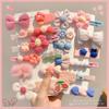 (12 Pcs) Super Cute Lovely Warm Autumn Winter Spring Theme Kid's Hairpin Flower Floral Bear Bowknot Hair Clips Hair Decoration Women Girls Salon Hairstyle Hairdressing Grip -Green view 2