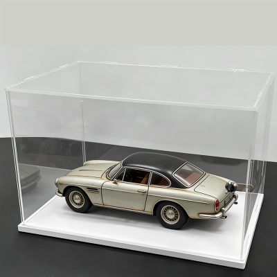 10 12 16 18 in Long Clear Acrylic Display Case, Plastic Acrylic Display Box with Lock Key, Stackabl Rectangle Storage Box for Car Models(White,40x30x30cm/16x12x12in)