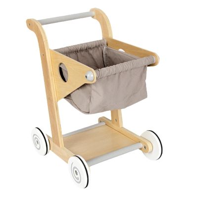 Wooden Shopping CART Preschool Wooden Toy Cart, 30x34x45cm