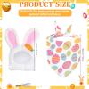 HGZHNAT Easter Bunnies Porch Gooses Outfits, Soft Plush Easter Geese Outfit, Scarf Rabbits Hat Clothing for Decoration and Holiday Festivities Outfit view 4