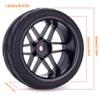 4PCS 1/10 RC Wheels and Tires Set, 65x26mm Pre-Glued RC Racing Tires, 12mm Hex Touring Car Wheels, Compatible with Tamiya TT01 TT02 XV01 XV02 TA06, HPI Kyosho HSP (Tread) view 3
