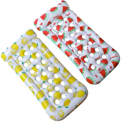 2 Pack Fruit Pool Floats Lounger, Inflatable Pool Float Adult Size 63" X 29", Water Hammock Pool Rafts Floaties for Swimming Pool Floating Pool Party for Summertime Beach Outdoor (Fruit)