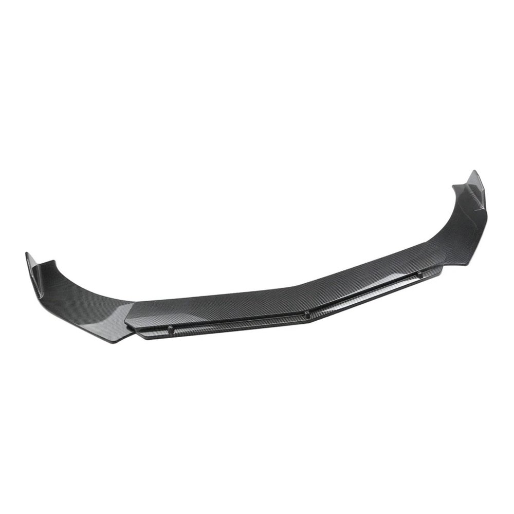 Universal Front Bumper Lip Spoiler Car Body Protevtive Extension Decoration & Support Rod Keep Bupmer Stable for Hatchback Sedan(Carbon Black Bumper)