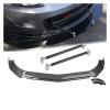 Universal Front Bumper Lip Spoiler Car Body Protevtive Extension Decoration & Support Rod Keep Bupmer Stable for Hatchback Sedan(Carbon Black Bumper) view 2