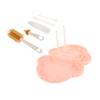 ERINGOGO Portable Bottle Brush and Drying Rack Set for Infants, Silicone Cleaning Brushes with Stand, Travel-Friendly Bottle Cleaner Kit in Pink view 1