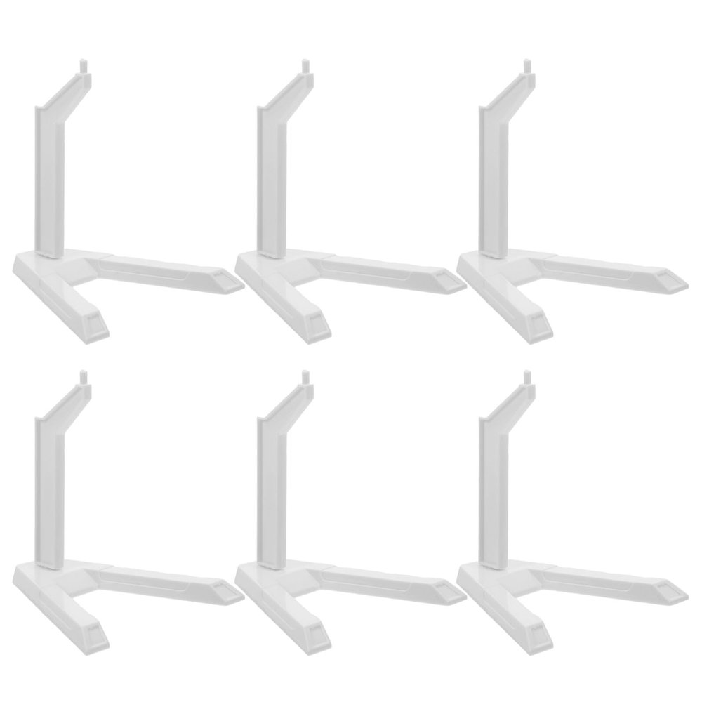 WHAMVOX 6pcs Action Figure Display Stands for Collectible Models White Plastic Model Base Holders Compatible with Gundam Hg1/144 Figurine Display Rack for Hobby Collectors