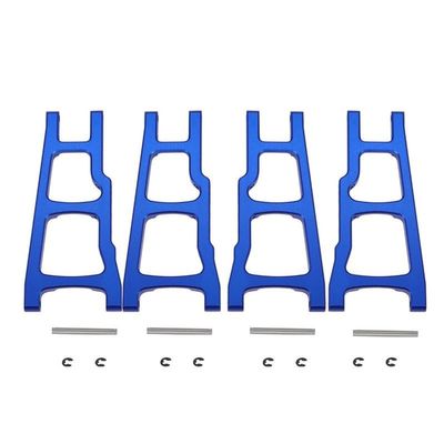 4Pcs Alloy Front & Rear Lower Suspension Arms for RC Model Car 1/10 Trax-xas Slash 4x4 Rustler Stampede XO-1 Upgrade Parts(4pcs Blue)