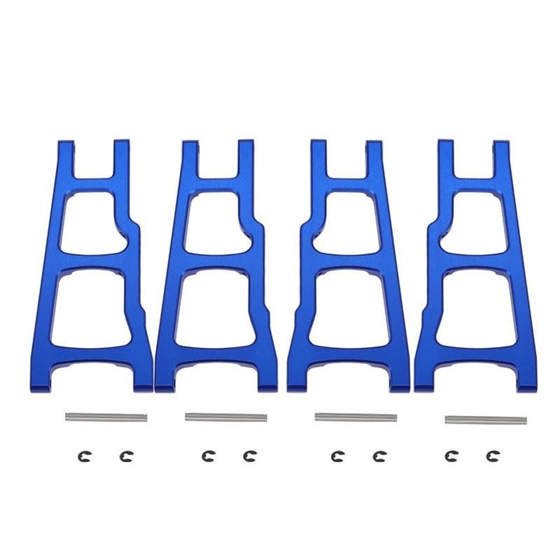4Pcs Alloy Front & Rear Lower Suspension Arms for RC Model Car 1/10 Trax-xas Slash 4x4 Rustler Stampede XO-1 Upgrade Parts(4pcs Blue)