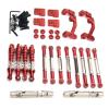 RC Car Models Parts For WPL C14 C24 1/16 For Feiyu FY003-5A Metal Tie Rods Drive Shafts Shock Absorbers RC Car Upgrade Parts Modified Accessories(Red) view 1