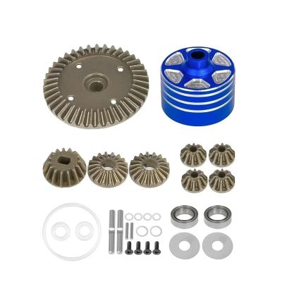 Rc Repairs Spare For Tamiya XV-02 MB-01 XM-01 22049 1/10 Metal Differential Case And Gear Set 39T RC Car Upgrade Parts Accessories(Blue,A)