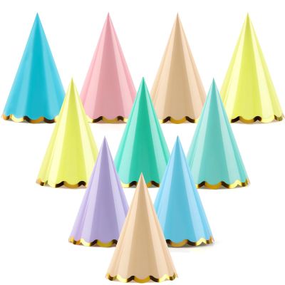 Atiloy 24PCS Pastel Party Hats Colorful Mini Birthday Hats for Stuffed Animals Party Headwear for Kids Adult Pet Baby, Accessories