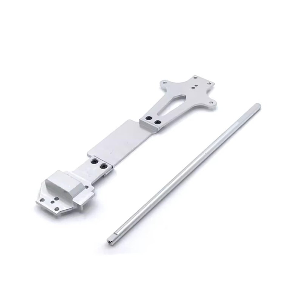RC Cars Models For WLtoys 144001 144002 Metal Upgrade Second Floor Plate & Central Drive Shaft RC Car Tracked Car Upgrade Parts Replacement Use(Silver)