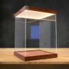 30mm Wood Base Lighted Display Case, Assemble Clear Acrylic Display Box for Figures Doll Collectibles Trophy, Dust Proof Showcase Organizer Boxes(35x35x35cm(14x14x14in)) view 1