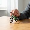 Mini 1/18 Diecast Bike Action Figure Toy,Mini Finger Mountain Bike Bicycle Art Crafts Desktop Decor Finger Bikes (Green) view 4
