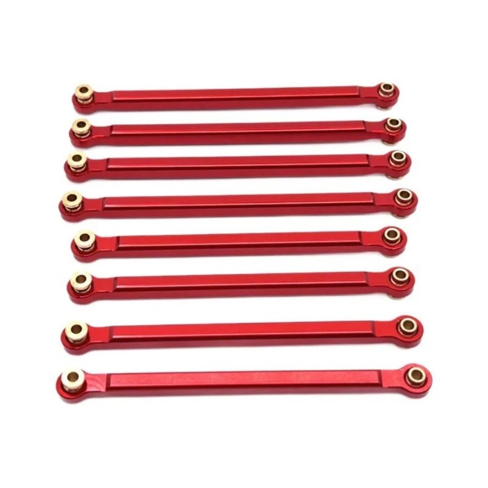 Compatible with MN 1/12 MN128 MN86 G500 RC Car Metal Upgrade Chassis Fixation Link Rod Spare Parts(Red 8pcs)