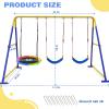 3-in-1 Swing Set for Backyard for Kids, with 1 Saucer Swing, 2 Belt Swing, 600lbs Metal Swing Set for Toddler, Heavy-Duty Swing Stand w/8 Ground Stakes, Outdoor Swingset for Kids Adults (Blue) view 2
