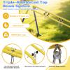 3-in-1 Swing Set for Backyard for Kids, with 1 Saucer Swing, 2 Belt Swing, 600lbs Metal Swing Set for Toddler, Heavy-Duty Swing Stand w/8 Ground Stakes, Outdoor Swingset for Kids Adults (Blue) view 3