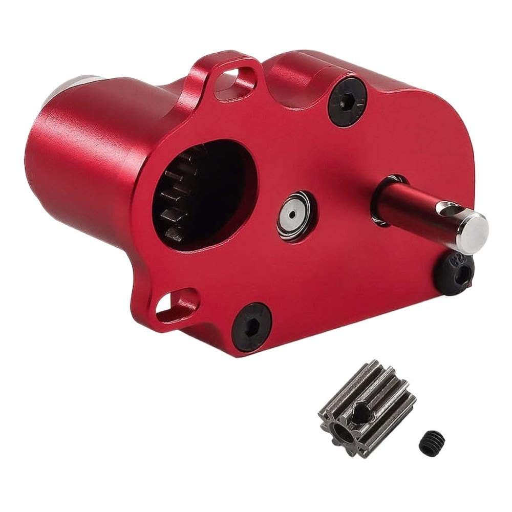 Aluminum Transmission Gearbox for II III 1/10 Crawler Compatible with Low Center of Gravity Lightweight Metal Chassis Gear B(red)