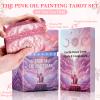 XSYLOHXL Oil Painting Pink Tarot Cards with Unique Foil Edge and Guide Book Original Guided Tarot Deck for Beginner and Experts Reading for Love Career Self-Care Etc Pretty Box Included view 2