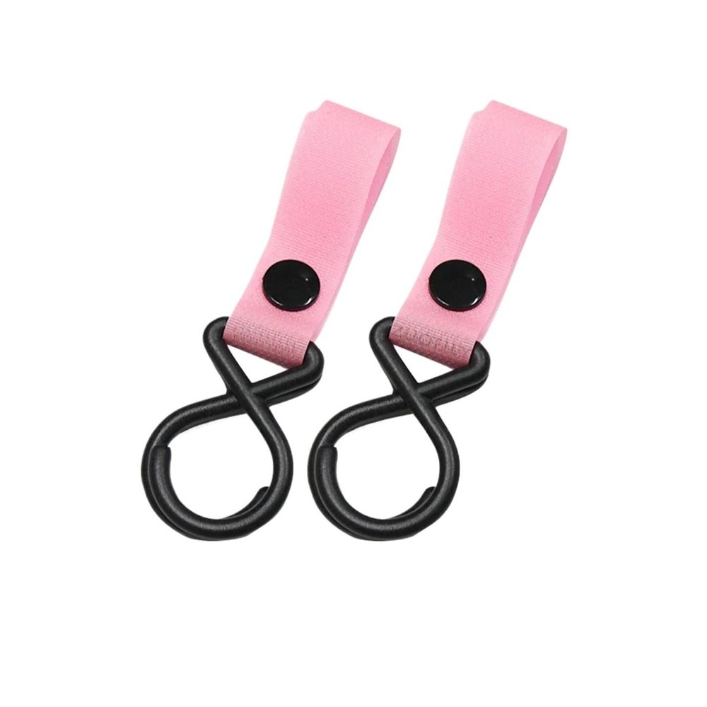 60pcs Sturdy Stroller Accessory Hooks Wheelchair Pram Bag Hook Baby Strollers Shopping Clip Accessories(Pink)