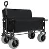 Versatile Folding Wagon with Bench Seat Heavy-Duty Steel Frame, All-Terrain Wheels, Spacious Cargo Area for Outdoor Activities (Black + Steel) view 1