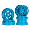Aluminum Beadlock Wheels 1 10 Scale 4 Pcs Compatible with Automotive Motorcycle Parts Frog Grasshopper Sand Scorcher Hub(Blue) view 1