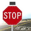 30" LED Solar Traffic Sign, Lighted Stop Sign with Flashing Warning Lights, 24"x24" & 30"x30" Illuminated Road Safety Sign for High Visibility & Outdoor Use view 1