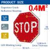 30" LED Solar Traffic Sign, Lighted Stop Sign with Flashing Warning Lights, 24"x24" & 30"x30" Illuminated Road Safety Sign for High Visibility & Outdoor Use view 3