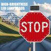30" LED Solar Traffic Sign, Lighted Stop Sign with Flashing Warning Lights, 24"x24" & 30"x30" Illuminated Road Safety Sign for High Visibility & Outdoor Use view 4