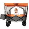 Heavy-Duty Collapsible Wagon with Removable Canopy and All-Terrain Wheels for Camping, Shopping, Gardening, and Outdoor Transport (Orange + Steel) view 2