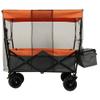 Heavy-Duty Collapsible Wagon with Removable Canopy and All-Terrain Wheels for Camping, Shopping, Gardening, and Outdoor Transport (Orange + Steel) view 3