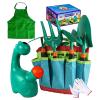 Kids Garden Tools, Portable, 9-Piece Set, Soil Loosening Planting Sand Shovel, Children Gardening Kit, Hands-On Discovery, for Yard and Nursery Children Boys Girls view 1