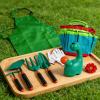 Kids Garden Tools, Portable, 9-Piece Set, Soil Loosening Planting Sand Shovel, Children Gardening Kit, Hands-On Discovery, for Yard and Nursery Children Boys Girls view 3