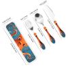 3-Piece Kids Silverware Set, Stainless Steel Reusable Children Safe Knife Spoon Fork Set With Storage Case Octopus Children Flatware Set For Kids Lunch Box view 2