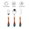 3-Piece Kids Silverware Set, Stainless Steel Reusable Children Safe Knife Spoon Fork Set With Storage Case Octopus Children Flatware Set For Kids Lunch Box view 3