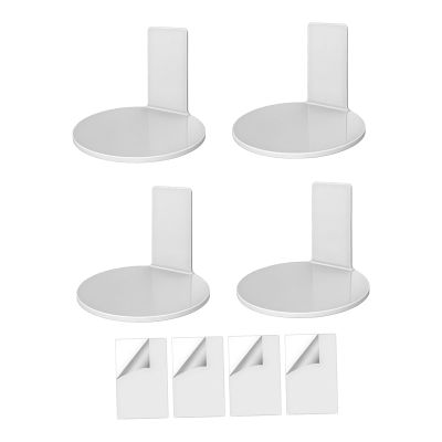 AlluraPet 4Pcs Acrylic Wall Shelves for Figures & Plants - Modern Display Stand for Living Room Office- White