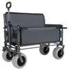 Versatile Folding Wagon with Bench Seat Heavy-Duty Steel Frame, All-Terrain Wheels, Spacious Cargo Area for Outdoor Activities (Gray + Steel) view 1