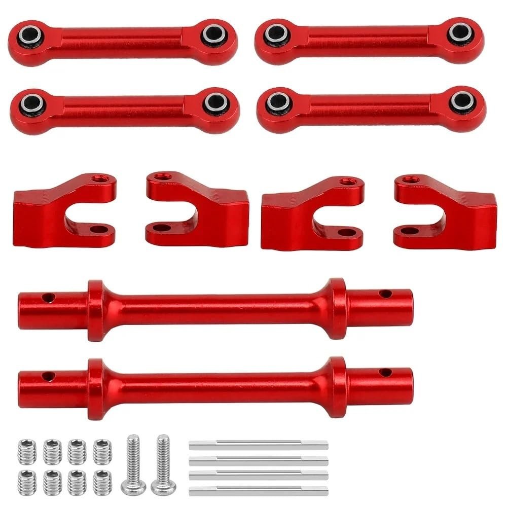 Aluminum Alloy Front and Rear Anti-Tilt Rod Bar Set for 1/18 RC Losi Mini LMT Monster Truck Car Metal Upgrade Parts(Red Set)
