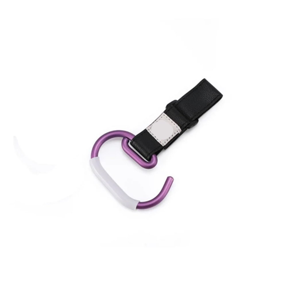 4pcs Aluminum Alloy Baby Stroller Hook Accessories Rotatable Cart Bag Clip for Sundries Organizer(Black Purple)