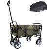 Heavy-Duty Waterproof Utility Cart Liner and Cover Set for Foldable Wagon  Durable Plastic Protection for Garden, Beach & Outdoor Use (Green + Steel-1) view 1